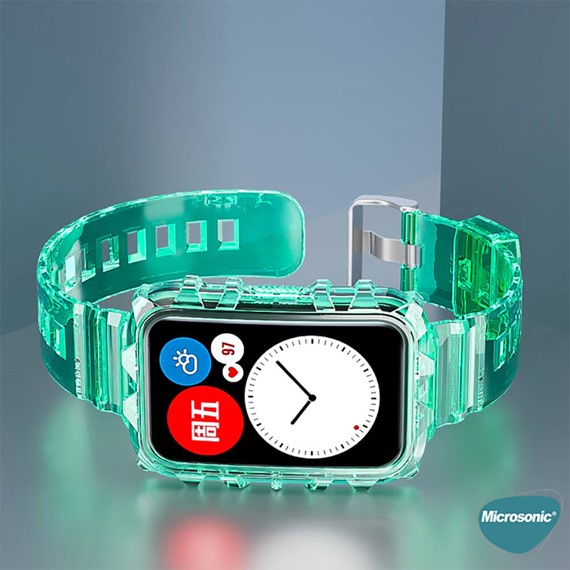 Microsonic Huawei Watch Fit Kordon Transparent Clear Band Yeşil 2