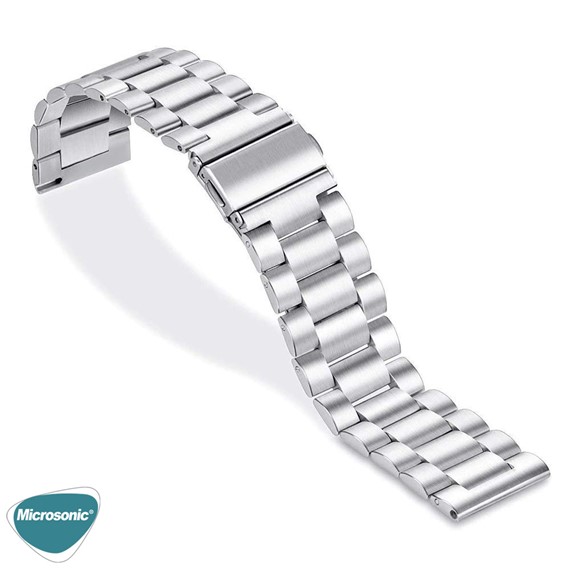 Microsonic Samsung Galaxy Watch 42mm Metal Stainless Steel Kordon Gümüş 3