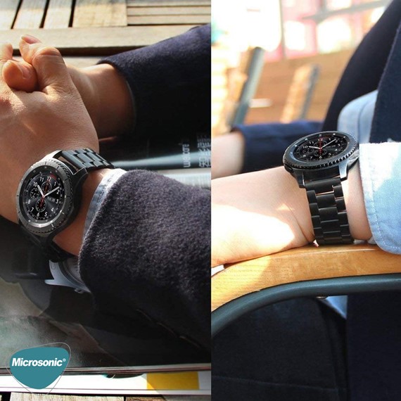 Microsonic Samsung Galaxy Watch 4 Classic 42mm Metal Stainless Steel Kordon Siyah 8