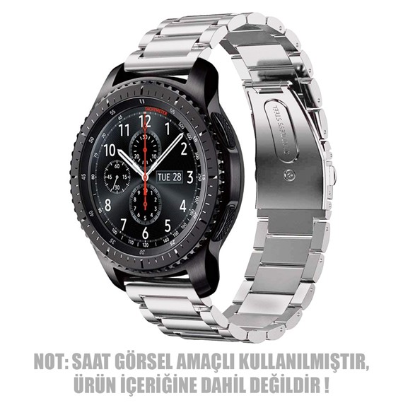 Microsonic Huawei Watch GT 3 Pro 46mm Titanyum Metal Stainless Steel Kordon Gümüş 2