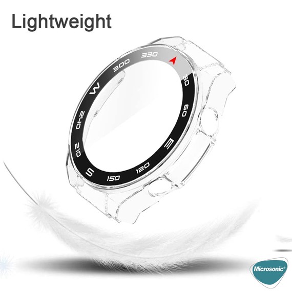 Microsonic Huawei Watch Ultimate Kılıf Clear Premium Slim WatchBand Siyah 4