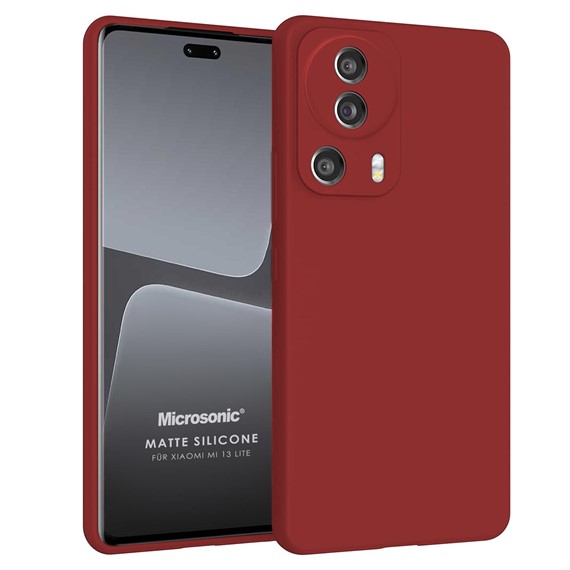 Microsonic Matte Silicone Xiaomi Mi 13 Lite Kılıf Kırmızı 1