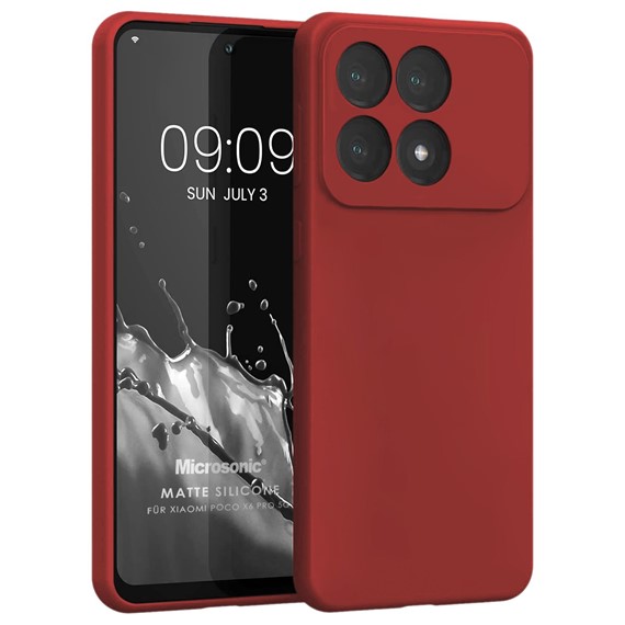 Microsonic Matte Silicone Xiaomi Poco X6 Pro 5G Kılıf Kırmızı 1