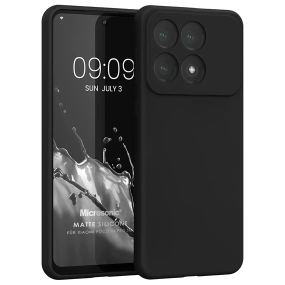 Microsonic Matte Silicone Xiaomi Poco X6 Pro 5G Kılıf Siyah 1
