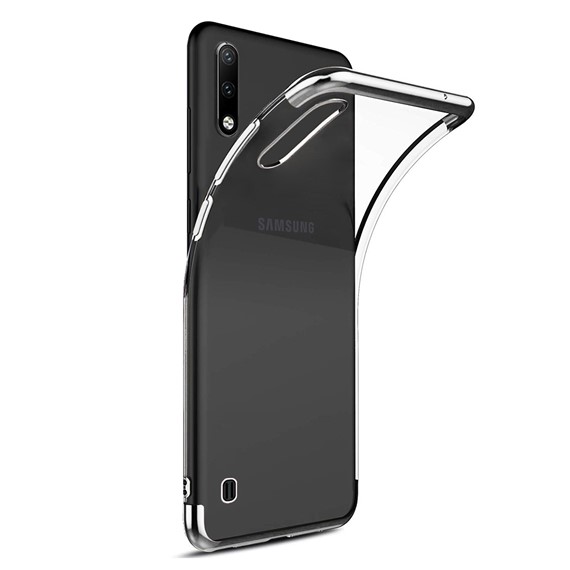 Microsonic Samsung Galaxy A01 Kılıf Skyfall Transparent Clear Gümüş 2