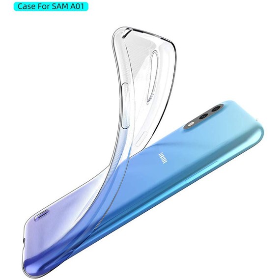 Microsonic Samsung Galaxy A01 Kılıf Transparent Soft Beyaz 3