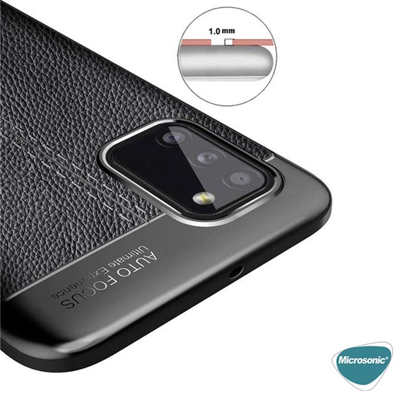Microsonic Samsung Galaxy A02s Kılıf Deri Dokulu Silikon Siyah 8