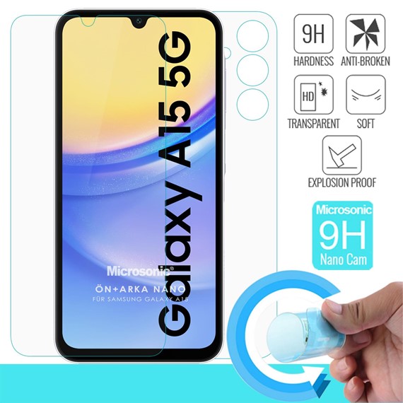 Microsonic Samsung Galaxy A15 Ön Arka Nano Cam Ekran Koruyucu 2