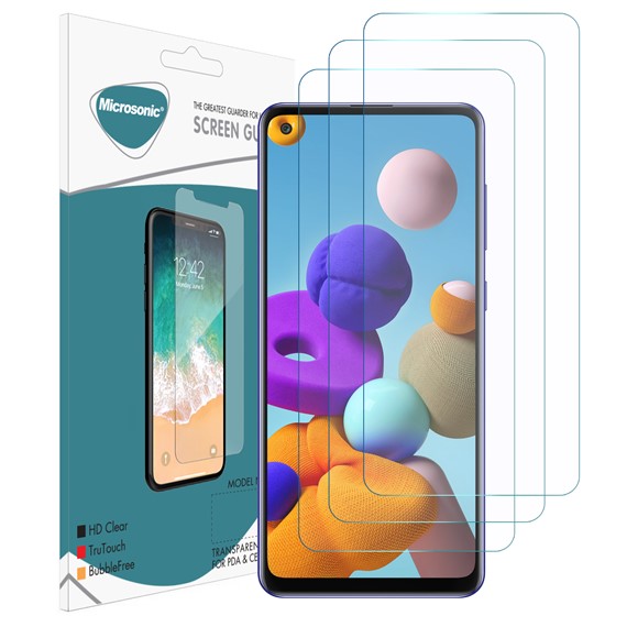 Microsonic Samsung Galaxy A21s Screen Protector Nano Glass 3 Pack 1