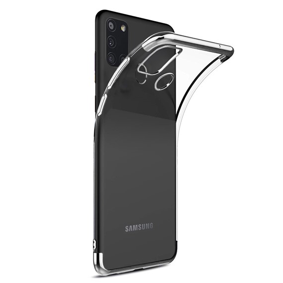Microsonic Samsung Galaxy A21s Kılıf Skyfall Transparent Clear Gümüş 2