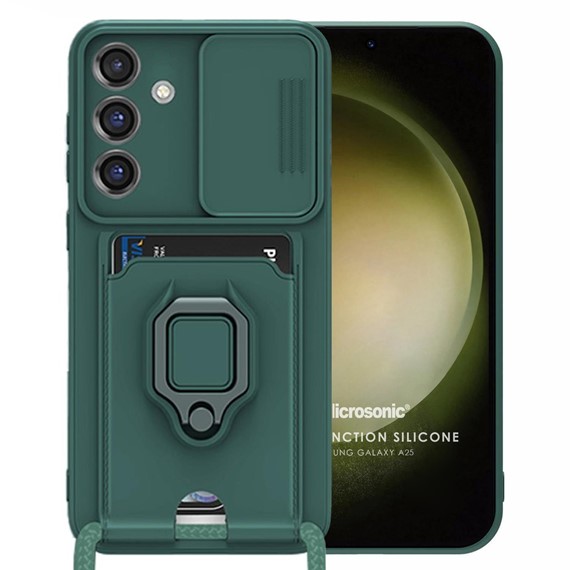 Microsonic Samsung Galaxy A25 Kılıf Multifunction Silicone Yeşil 1