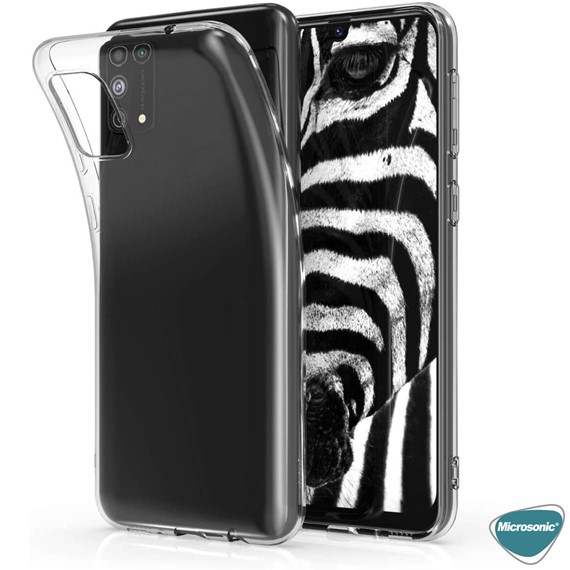 Microsonic Samsung Galaxy A31 Kılıf Transparent Soft Beyaz 5