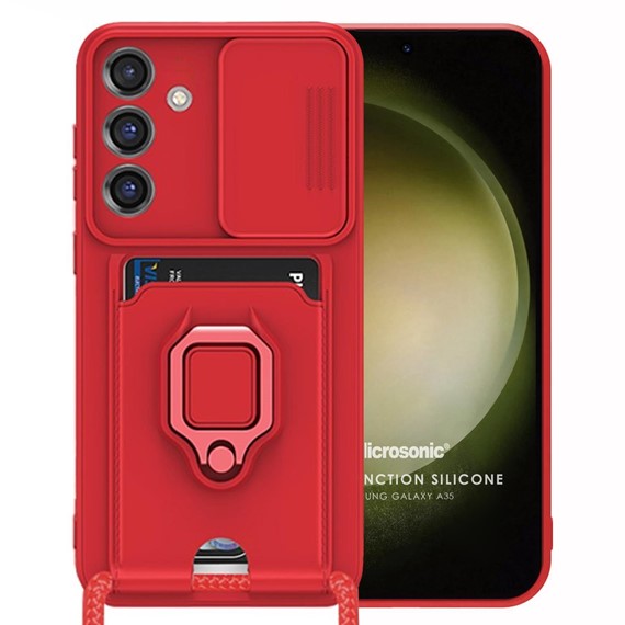 Microsonic Samsung Galaxy A35 Kılıf Multifunction Silicone Kırmızı 1