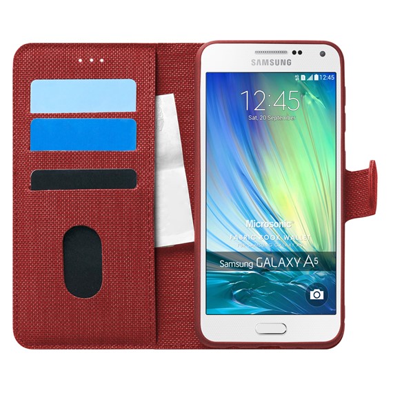 Microsonic Samsung Galaxy A5 Kılıf Fabric Book Wallet Kırmızı 1