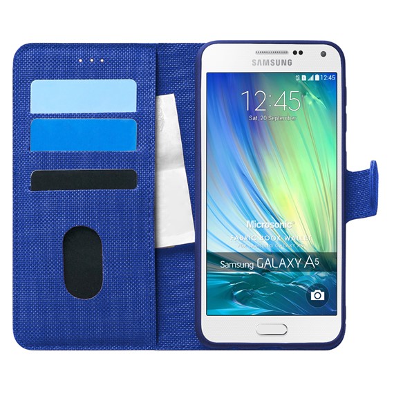 Microsonic Samsung Galaxy A5 Kılıf Fabric Book Wallet Lacivert 1