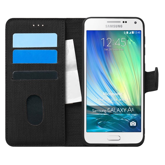 Microsonic Samsung Galaxy A5 Kılıf Fabric Book Wallet Siyah 1