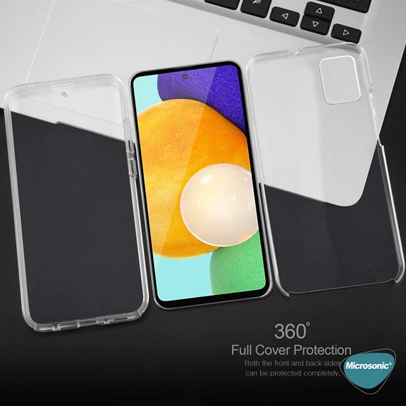 Microsonic Samsung Galaxy A52 Kılıf 6 Tarafı Tam Full Koruma 360 Clear Soft Şeffaf 7