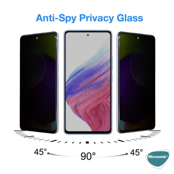 Microsonic Samsung Galaxy A53 5G Privacy 5D Gizlilik Filtreli Cam Ekran Koruyucu Siyah 2