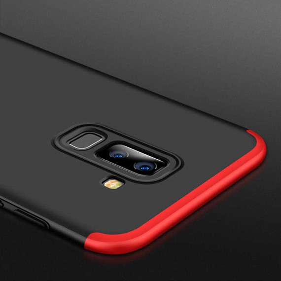 Microsonic Samsung Galaxy A6 Plus 2018 Kılıf Double Dip 360 Protective Siyah Kırmızı 4