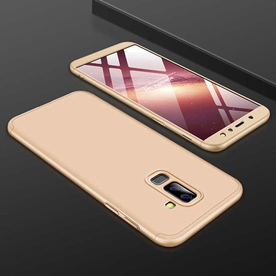 Microsonic Samsung Galaxy A6 Plus 2018 Kılıf Double Dip 360 Protective Gold 3