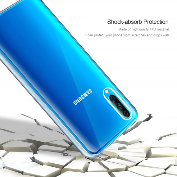 Microsonic Samsung Galaxy A70 Kılıf 6 tarafı tam full koruma 360 Clear Soft Şeffaf 5