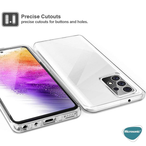 Microsonic Samsung Galaxy A73 5G Kılıf 6 Tarafı Tam Full Koruma 360 Clear Soft Şeffaf 4