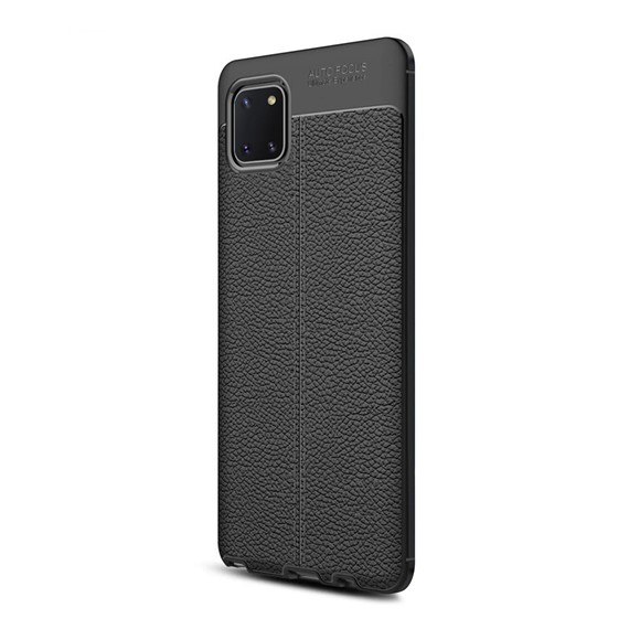 Microsonic Samsung Galaxy A81 Note 10 Lite Kılıf Deri Dokulu Silikon Siyah 2