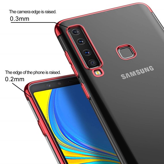 Microsonic Samsung Galaxy A9 2018 Kılıf Skyfall Transparent Clear Kırmızı 4