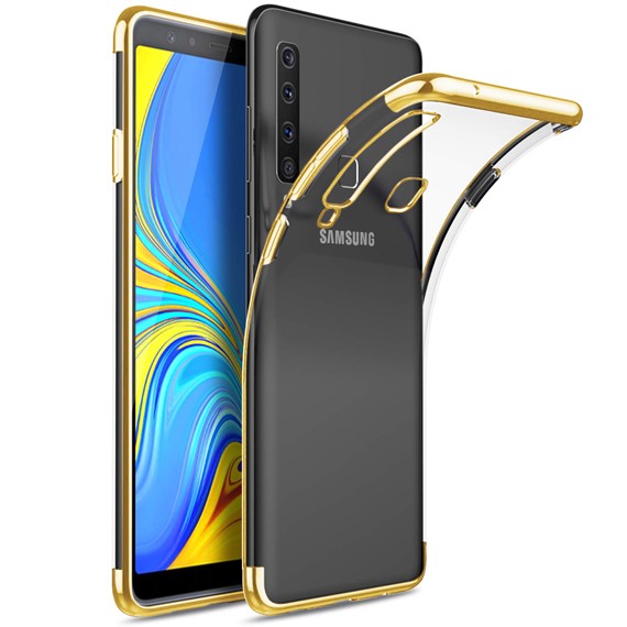 Microsonic Samsung Galaxy A9 2018 Kılıf Skyfall Transparent Clear Gold 1