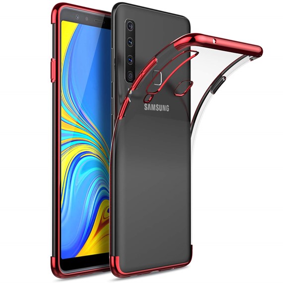 Microsonic Samsung Galaxy A9 2018 Kılıf Skyfall Transparent Clear Kırmızı 1