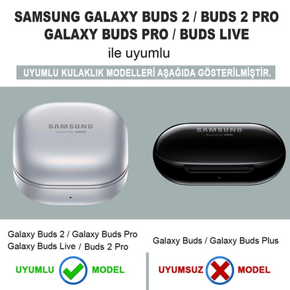 Microsonic Samsung Galaxy Buds 2 Kılıf Darbeye Dayanıklı Sert Koruyucu Askılık Siyah 3