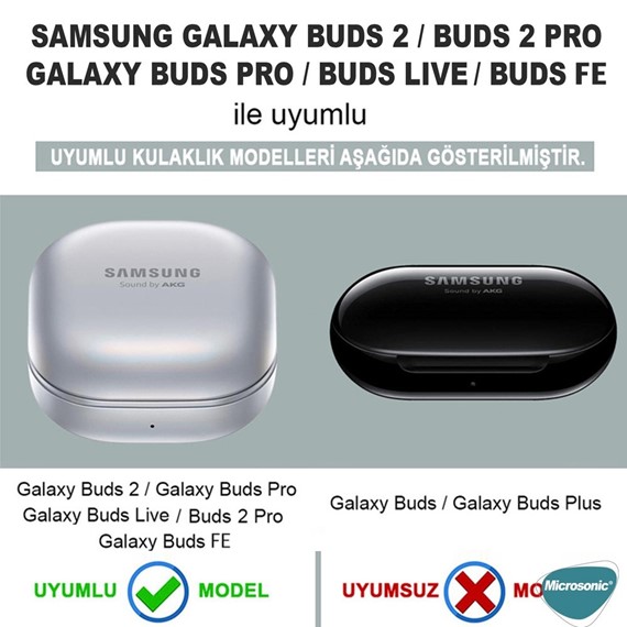 Microsonic Samsung Galaxy Buds Pro Kılıf Kalp ve Kelebek Figürlü Parıltılı Şeffaf 3