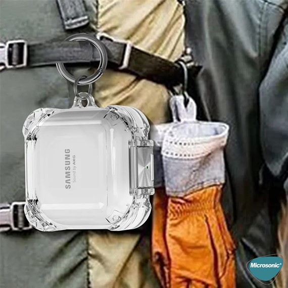 Microsonic Samsung Galaxy Buds FE Kılıf Safety Lock Protection Şeffaf 6