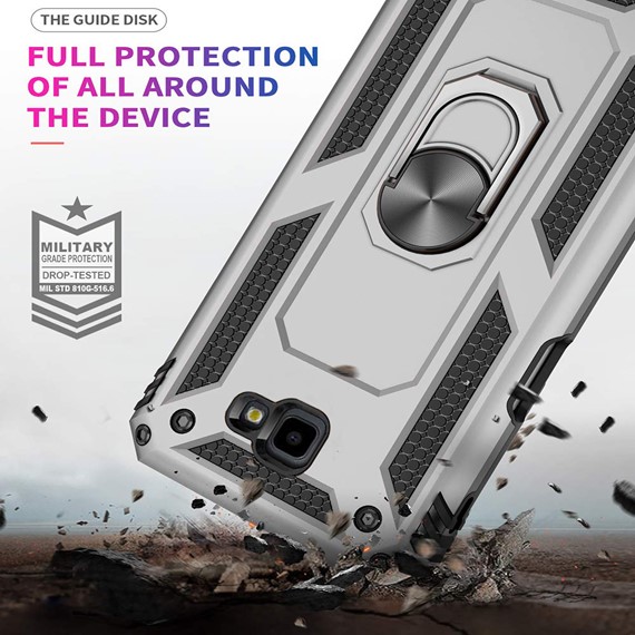 Microsonic Samsung Galaxy J4 Core Kılıf Military Ring Holder Lacivert 3