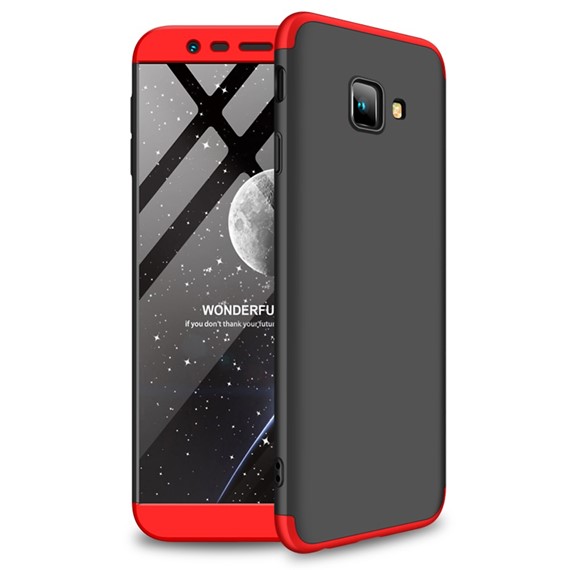 Microsonic Samsung Galaxy J4 Core Kılıf Double Dip 360 Protective Siyah Kırmızı 1