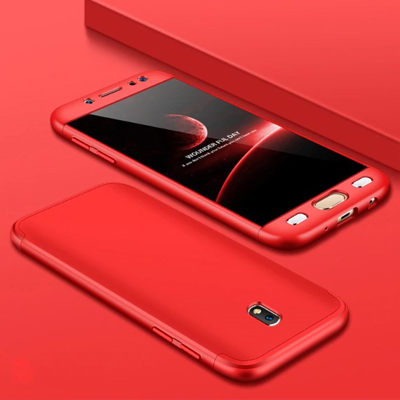 Microsonic Samsung Galaxy J5 Pro Kılıf Double Dip 360 Protective Kırmızı 3