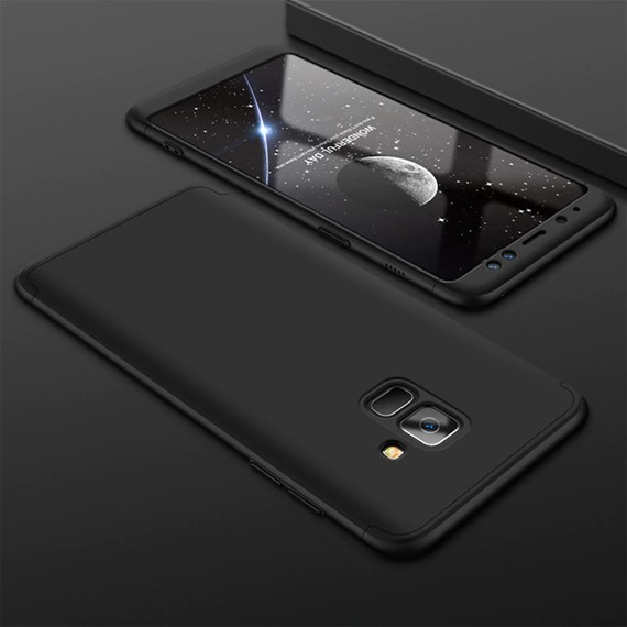 Microsonic Samsung Galaxy J6 Kılıf Double Dip 360 Protective Siyah 3