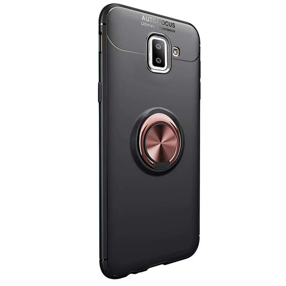 Microsonic Samsung Galaxy J6 Plus Kılıf Kickstand Ring Holder Siyah Rose 2