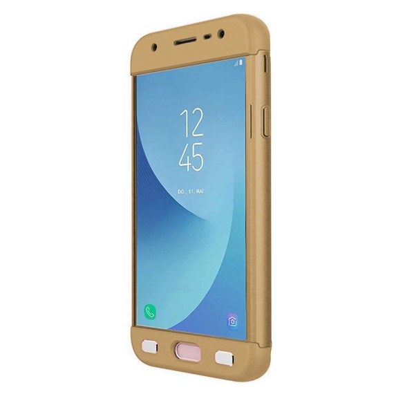 Microsonic Samsung Galaxy J7 Pro Kılıf Double Dip 360 Protective Gold 2