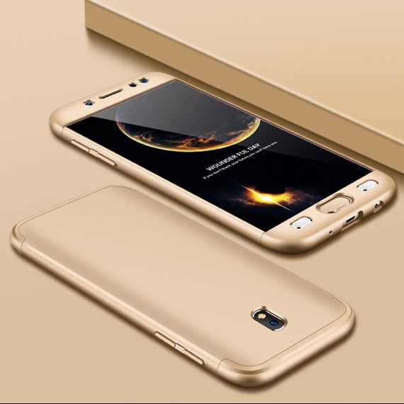 Microsonic Samsung Galaxy J7 Pro Kılıf Double Dip 360 Protective Gold 3