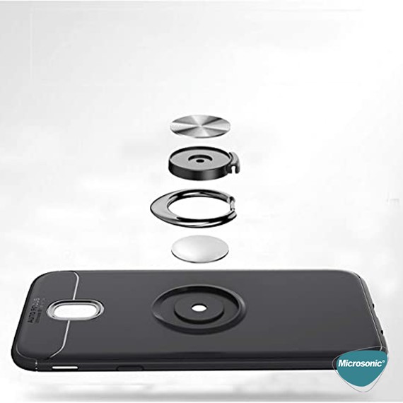 Microsonic Samsung Galaxy J7 Pro Kılıf Kickstand Ring Holder Siyah 5
