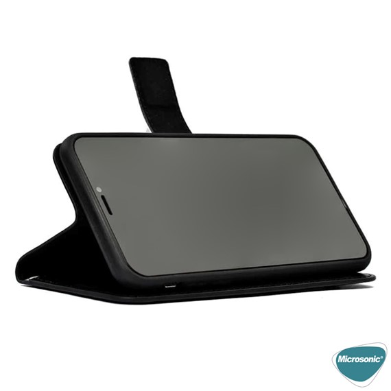 Microsonic Samsung Galaxy M10s Kılıf Delux Leather Wallet Siyah 3