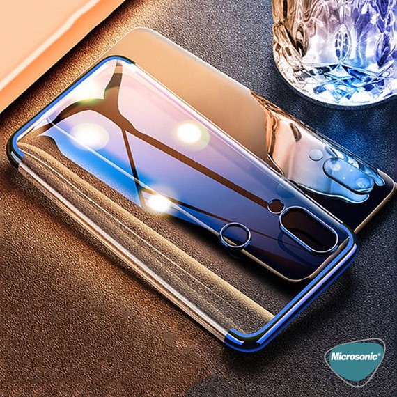 Microsonic Samsung Galaxy M10s Kılıf Skyfall Transparent Clear Mavi 4