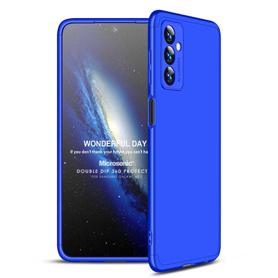 Microsonic Samsung Galaxy M23 Kılıf Double Dip 360 Protective Mavi 1