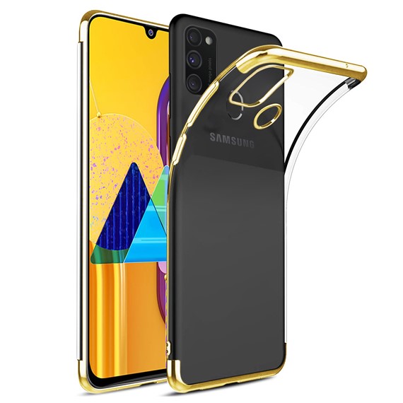 Microsonic Samsung Galaxy M30s Kılıf Skyfall Transparent Clear Gold 1