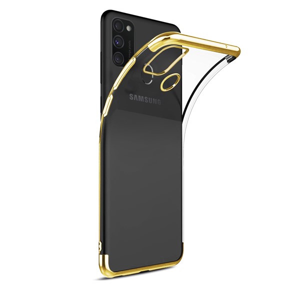 Microsonic Samsung Galaxy M30s Kılıf Skyfall Transparent Clear Gold 2