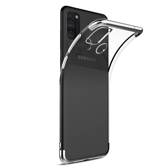 Microsonic Samsung Galaxy M30s Kılıf Skyfall Transparent Clear Gümüş 2