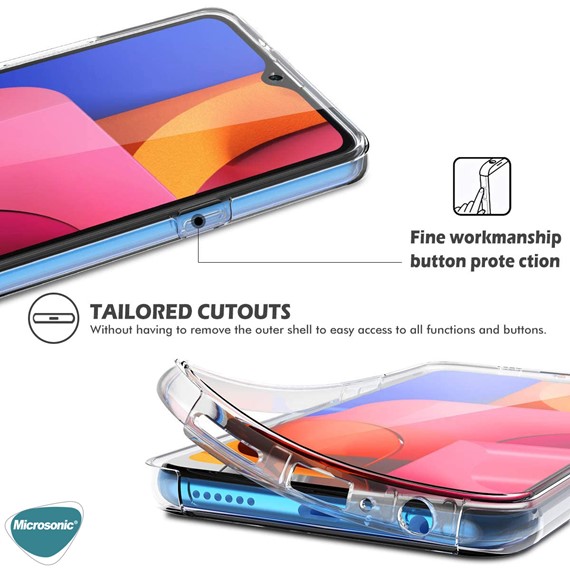 Microsonic Samsung Galaxy M30s Kılıf 6 tarafı tam full koruma 360 Clear Soft Şeffaf 4