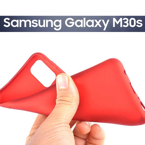 Microsonic Matte Silicone Samsung Galaxy M30s Kılıf Kırmızı 3