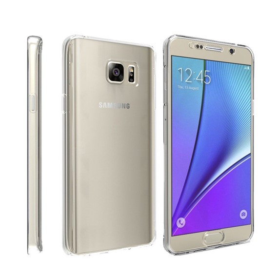 Microsonic Samsung Galaxy Note 5 Kılıf New 6 tarafı tam full koruma 360 Clear Soft Şeffaf 4
